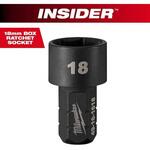 49-16-1618 INSIDER(TM) パススルーラチェット専用ソケット(非貫通タイプ) 18mm ミルウォーキーツール