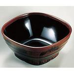 メラミン「長次郎窯」 角小鉢 千羽鶴印(エンテック)