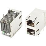 0845-2R1T-E4 Bel-Stewart RJ45 モジュラーコネクタ， メス， RJ45コネクタ， スルーホール実装， 0845-2R1T-E4 Bel-Stewart