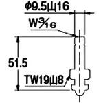 792-810 左ネジスピンドル(節水固定コマ) カクダイ