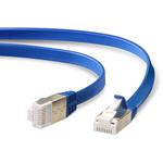LANケーブル cat7準拠 より線 爪折れ防止 スーパーフラット 保護カバー付き RoHs メタリックブルー エレコム