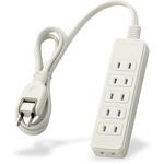電源タップ 延長コード 6個口 2P ほこり防止シャッター 絶縁キャップ付 スイングプラグ コンセント エレコム