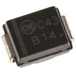 MBRS140T3G onsemi 整流ダイオード， 1A， 40V 表面実装， 2-Pin DO-214AA (SMB) ショットキーバリア onsemi