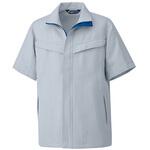 作業服 帯電防止JIS適合品 IEC対応クリーンウェア 男女共用半袖ジャケット シルバーグレー VEFS801-UEシリーズ ミドリ安全