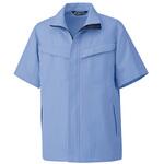 作業服 帯電防止JIS適合品 IEC対応クリーンウェア 男女共用半袖ジャケット ラベンダーブルー VEFS802-UEシリーズ ミドリ安全