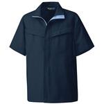 作業服 帯電防止JIS適合品 IEC対応クリーンウェア 男女共用半袖ジャケット ネイビーブルー VEFS807-UEシリーズ ミドリ安全