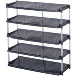 クリスタルシューズラック 5段トリプル グレイ 平和工業 クリスタルシューズラック 5段トリプル グレイ 平和工業