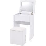 LEDライト付き デスクドレッサー 幅50cm ドレッサー おしゃれ かわいい スツール付き コンセント付き 萩原 LEDライト付き デスクドレッサー 幅50cm ドレッサー おしゃれ かわいい スツール付き コンセント付き 萩原