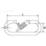 ステンレス プチカラビナ(環付)(黒色塗装) 水本機械製作所 ステンレス プチカラビナ(環付)(黒色塗装) 水本機械製作所