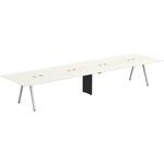 アフィーノ ミーティングテーブル 角型 配線カバー付 連結ワイヤリング・アルミミラー脚 W4800<配送時組立サービス付> イトーキ