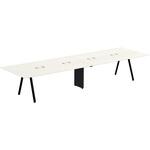 アフィーノ ミーティングテーブル 角型 配線カバー付 連結ワイヤリング・アルミ塗装脚 W4200<配送時組立サービス付> イトーキ