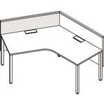 アクトリンク 120度オペレーションテーブル用フロントパネル フレームタイプ W1200用 机上H320 不織布FY<配送時組立サービス付> イトーキ