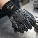 [ウィード/Wonder Grip] 10G 強力ゴム 背抜き手袋 作業用手袋 耐衝撃 プロテクション&クッション付 Lサイズ WGJ-33FP IRONSHIELD  (5双入り) WONDER GRIP
