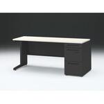 CZRデスク 片袖机ダイヤル錠 ロングレールタイプ センター引出しなし W1600×D700<配送時組立サービス付> イトーキ