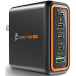 140W GaN PD3.1 USB-C 5ポート AC延長キット付 充電器 j5 create