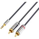 LINDY CROMO LINE ダブルRCA to 3.5mmオーディオ変換ケーブル LINDY