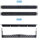 パッチパネル/ラックマウント型/1U 24ポート/スルータイプ(フィードスルー)/ケーブル管理バー付き/Cat6対応 RJ45 UTP/ネットワーク構築・配線管理・データセンター向け StarTech.com