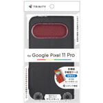 Google Pixel 11 Pro [FlipNote] 耐衝撃フリップノートケース ブラック×レッド トリニティ