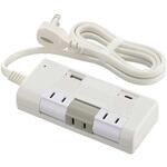 回転タップ 雷ガード USB PD20W対応 Type-C/Type-Aポート付 オーム電機