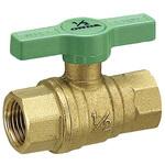 FF型黄銅ボールバルブ フルボア グリーンTハンドル オンダ製作所