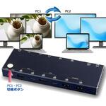 USB-C 切替BOX 1:パソコン切替機能 2:モニタ2台接続 3:Hub機能(USB/LAN/audio/PD100W)   バスパワー(電源不要)  1.0m接続ケーブル2本付 Vodaview