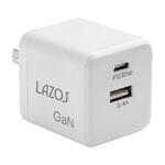 窒化ガリウムAC充電器 2口 C PD +Aポート 6個セット L-AC-Gシリーズ Lazos