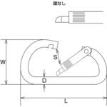 ステンレス SUS316 カラビナD型 水本機械製作所 ステンレス SUS316 カラビナD型 水本機械製作所