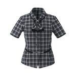 ESA661 ENJOY オーバーブラウス AIR MESH CHECK ブラック ESA661シリーズ カーシーカシマ