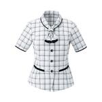ESA661 ENJOY オーバーブラウス AIR MESH CHECK ホワイト ESA661シリーズ カーシーカシマ