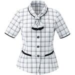 ESA661 ENJOY オーバーブラウス AIR MESH CHECK ホワイト ESA661シリーズ カーシーカシマ