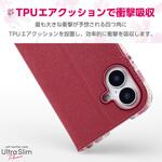 PM-A24APLFUJPND iPhone16 ケース レザー 手帳型 マグネット 衝撃吸収 超軽量 薄型 ストラップホール付 花柄 UltraSlim エレコム