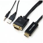 VGA→HDMI 変換ケーブル 2m VGA to HDMI USB-Aオス給電 /Φ3.5mm ブラック VGHD20-030BK [2m] ホーリック