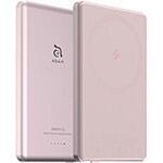 GRAVITY C5 Magsafe対応ワイヤレス充電 5000mAh 超薄型 モバイルバッテリー 付属ケーブル長： 20 cm  ピンク APBADGVC5PK ADAM elements