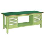 軽量作業台(KK/350kg/サカエリューム天板/H740/スモールキャビネット付) サカエ