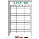有資格者一覧表 ホワイトボード製 WFH28 900mm×600mm 仙台銘板