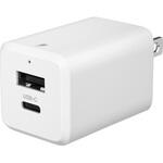小型家電向け雷ガード付PD20W コンセントチャージャー C+A ホワイト 多摩電子
