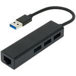 USB3.2Gen1 Type-A 3ポートハブ 1Gbps LAN付 アイネックス USB3.2Gen1 Type-A 3ポートハブ 1Gbps LAN付 アイネックス