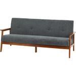 71736 厚手ファブリックソファ ミート 3P GY 不二貿易