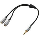ECDH-35W02BK オーディオケーブル イヤホンジャック 2分配 3.5mm 3極分岐 ステレオミニプラグ-ステレオミニジャック×2 エレコム