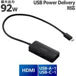 USB Type-C ドッキングステーション 3-in-1 コンパクト ハブ PD 100W 急速充電 USB-C×1 USB-A×1 HDMI×1 エレコム