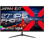 液晶ディスプレイ 27型/1920×1080/HDMI×1、VGA×1/ブラック/スピーカー有/2年保証 JAPANNEXT