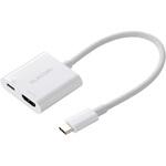 USB-C to HDMI 変換アダプタ 4K 60Hz 耐断線 シリコンメッシュ USB充電ポート付 エレコム