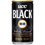UCC ブラック無糖コーヒー 缶 185gx30 UCC(上島珈琲)