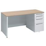 アドバンス 右片袖4段 中央引出し無 標準タイプ パネル脚 オカムラ(岡村製作所)