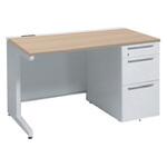 アドバンス 右片袖3段B5 中央引出し無 コンセント対応タイプ L脚 オカムラ(岡村製作所)