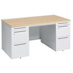 アドバンス 両袖机 中央引出し付(A3対応) コンセント対応タイプ オカムラ(岡村製作所)