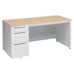 アドバンス 左片袖3段B5 中央引出し付(A3対応) 標準タイプ パネル脚 オカムラ(岡村製作所)