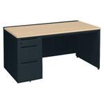 アドバンス 左片袖3段B5 中央引出し付(A3対応) コンセント対応タイプ パネル脚 オカムラ(岡村製作所)