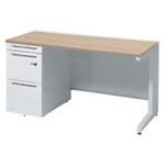 アドバンス 左片袖 中央引出し無 標準タイプ ダイヤル錠タイプ L脚 オカムラ(岡村製作所)