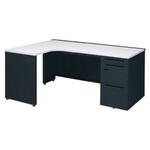 アドバンス L型左用右片袖3段引出付(A3対応) 配線カバーコンセント対応タイプ ダイヤル錠 オカムラ(岡村製作所)